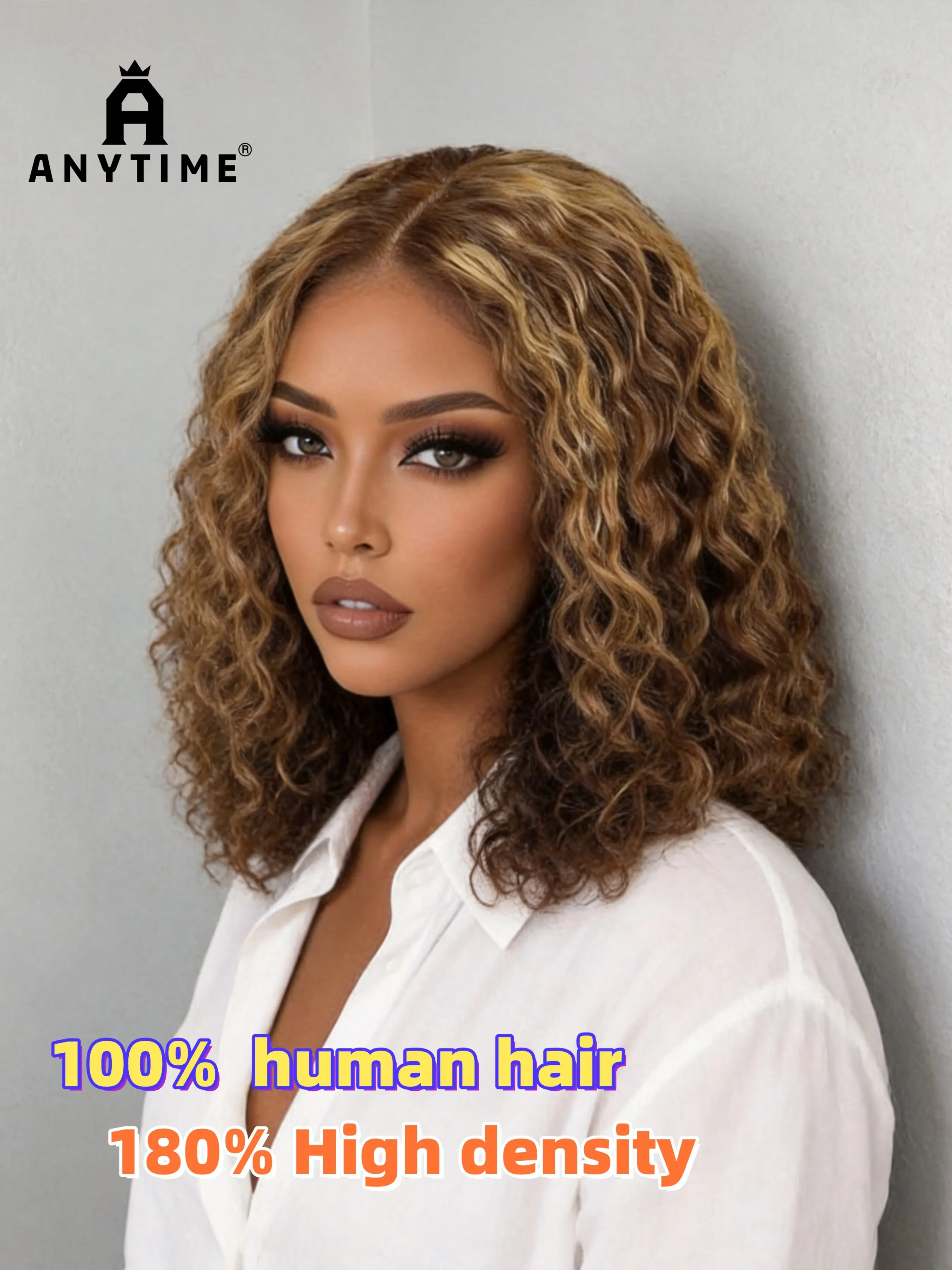 4x4 Lace Short Wig, P4/27 Color, Pre-Pulled Hairline, Comfortable Breathable Deep Wave, 180% Density Brazilian Virgin Hair, Human Short Wig for All Women
