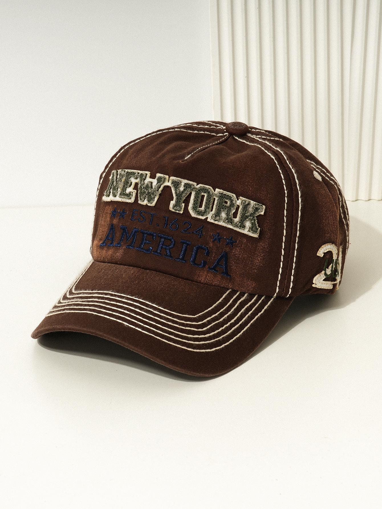 Unisex fashion baseball cap with NEW YORK letter embroidery, versatile for sun protection and cycling