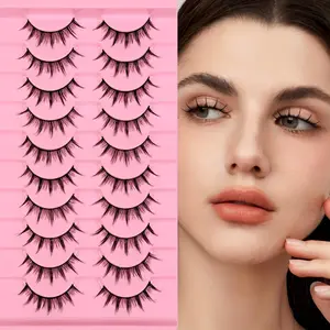 10 Pairs Luxurious 3D Plush Cat Eye and Fox Eye False Lashes, Dense, Fluffy, Lightweight, Perfect for Beginners, Easy Application