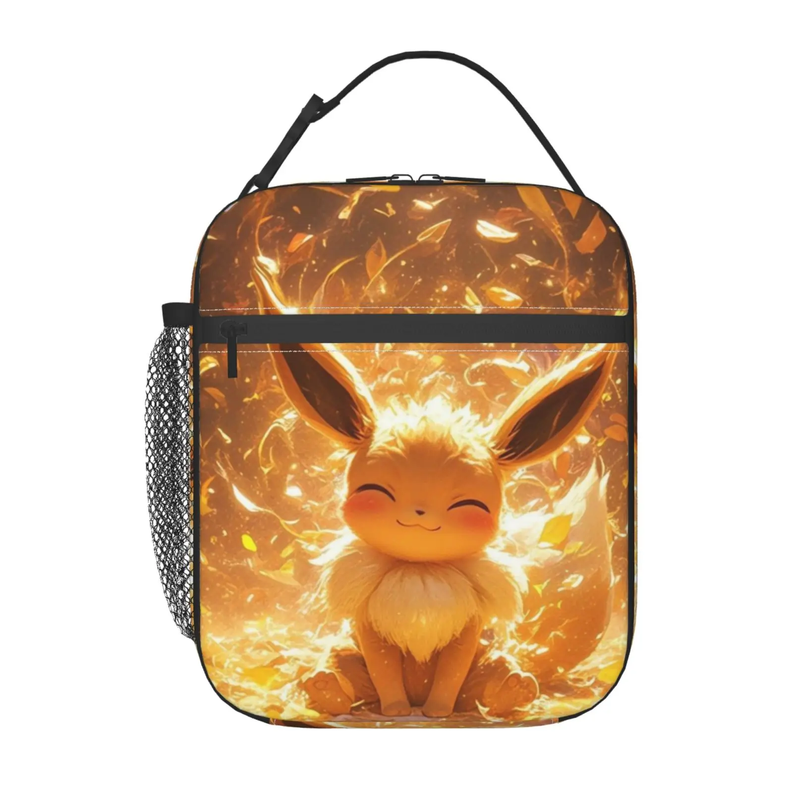 Anime eevee Lunch Box, Cartoon Print Lunch Bag,Insulated Handbag For Work, School, Travel and Picnics, Kids Reusable Portable Hot Cold Bag for Home Office, Unisex Non Food Contacy, Perfect Gift