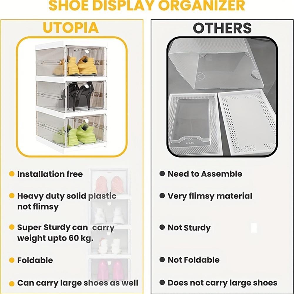 Dustproof Shoe Storage Box, 1 Piece Multi-layer Foldable Shoe Organizer, Sneakers Cabinet for Efficient Organization, Room Organizers, Stackable Shoe Storage, Closet Organizer System