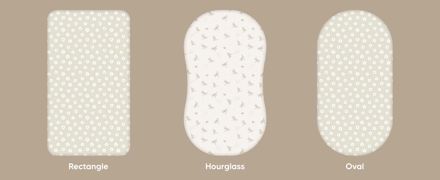 2-Pack Organic Bassinet Sheets for Girls, Boys - 100% Cotton Bassinet Mattress Sheets Compatible with Halo Bassinest Swivel Sleeper, Graco, Baby Delight, Chicco, Unisex Fitted Bassinet Sheets (Pecan)