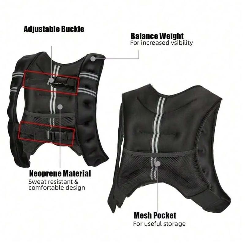 Weighted Vest, 12lb/16lb/20lb/25b/30lb for Men, Women with Reflective Stripe, Weight Vests Adjustable for Workout, Strength Training, Running, Fitness, Muscle Building, Weight Los