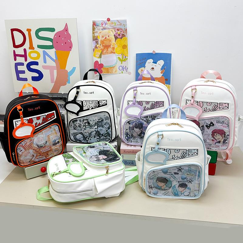 Y2k Anime Ita Backpacks Girls Transparent Bag Students DIY Display Schoolbag Cute Large Capacity Rucksack Casual Travel Knapsack