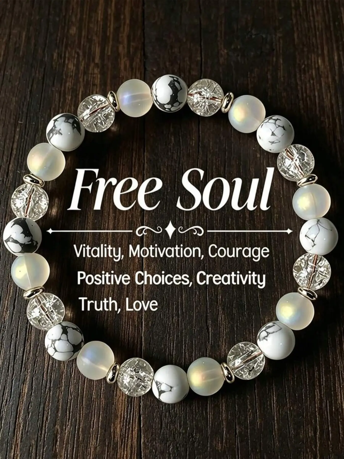 8mm Fashion Moonstone Emotional Bracelet , Howlite Spiritual Healing , Emotional Balance , Spiritual Cleanser , Yoga Meditation Jewelry