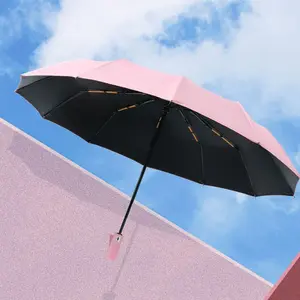 Hot Selling Auto Open Travel Folding Umbrella, Windproof Fully-Automatic 190t Nylon, Classic Dark Blue Coating, Perfect for Outdoor Use