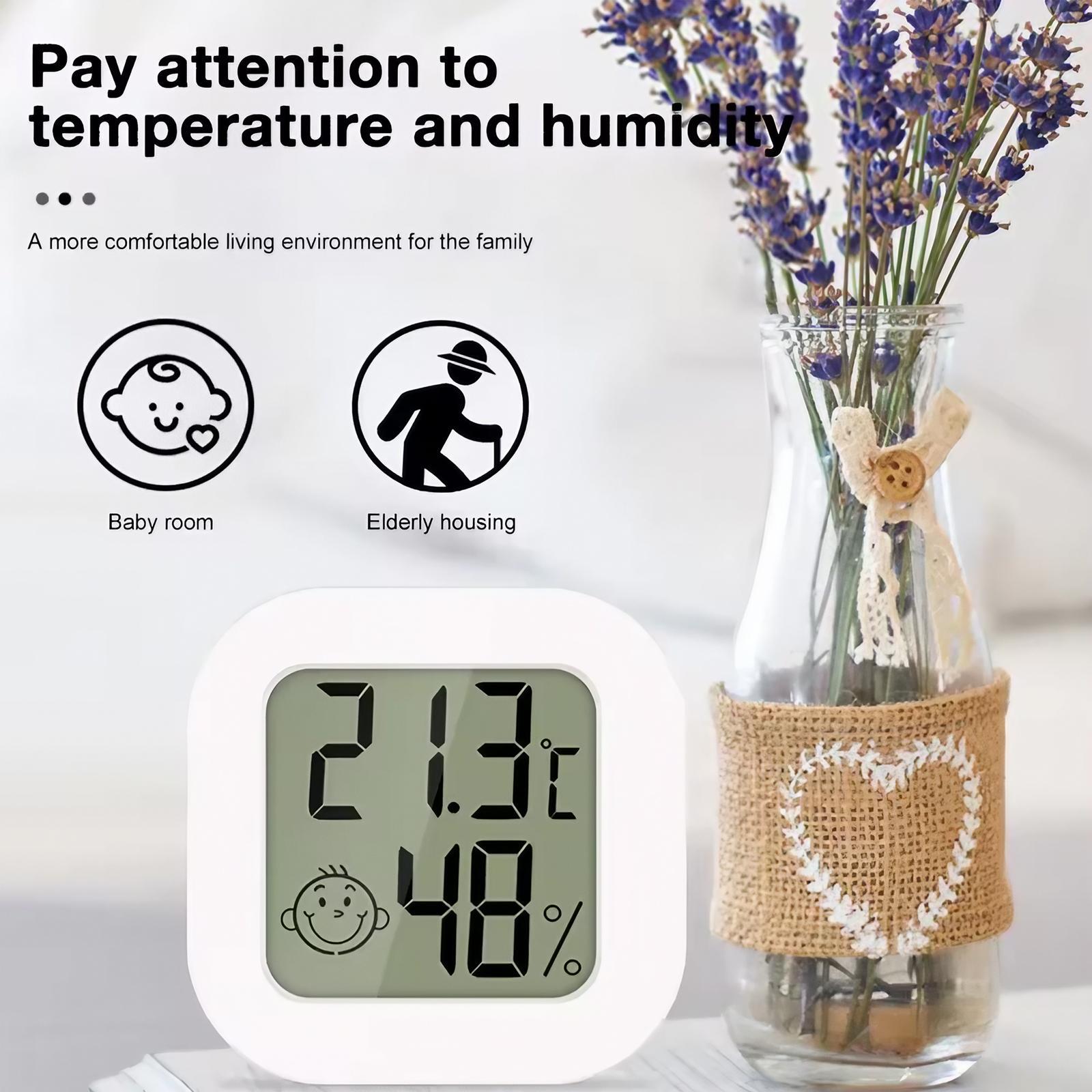 Mini Digital LCD Display Thermometer, 1 Count High Accuracy Temperature Sensor, Batteries Powered Household Humidity Meter, Indoor Temperature Measuring Instrument