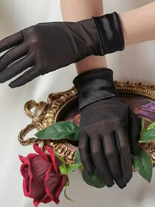 Elastic Satin Wedding Dress Gloves, Simple Design, Perfect for Dance Parties, Halloween, Opera, Women's Accessories