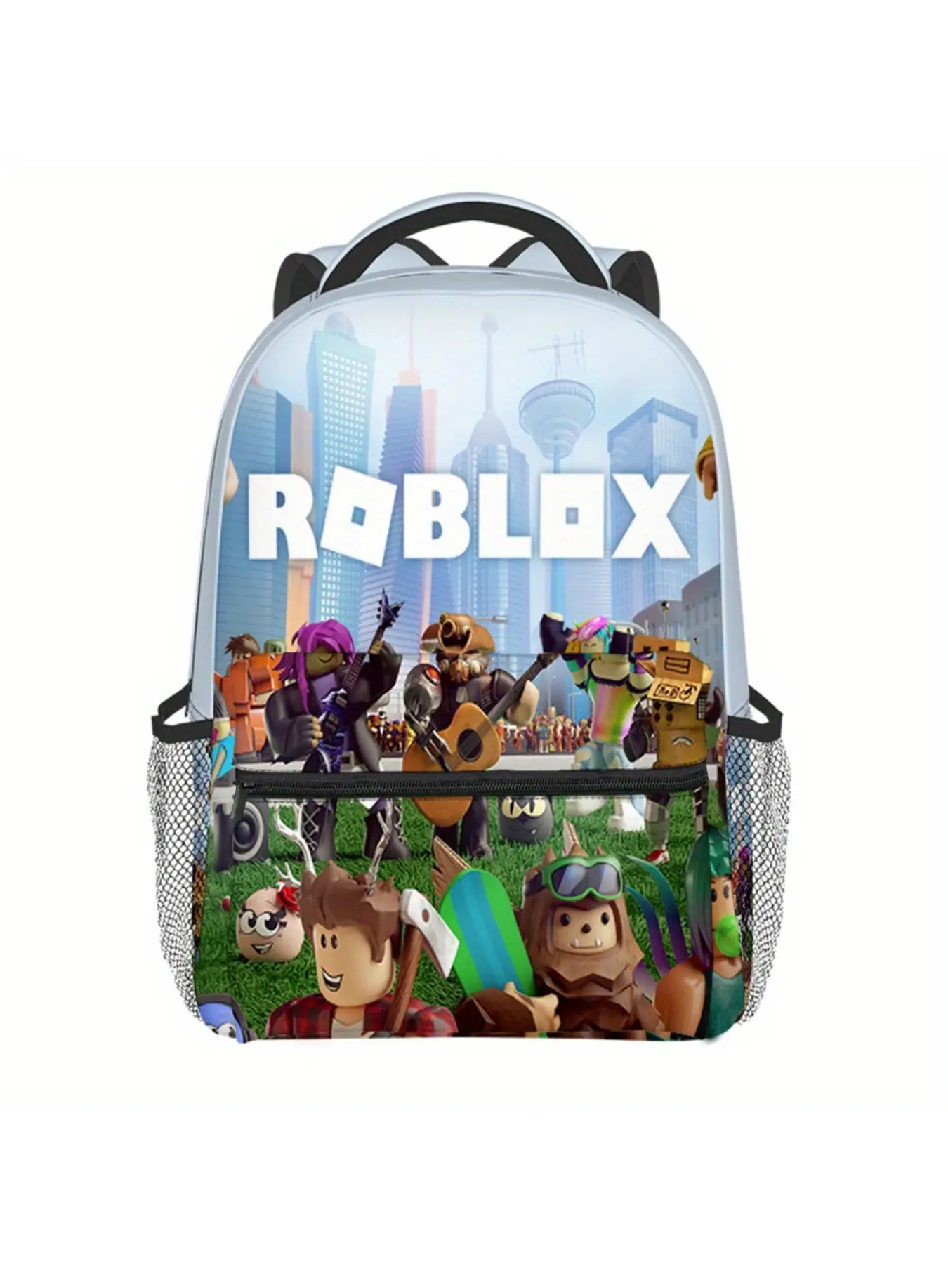 Roblox block character print backpack, large-capacity waterproof school bag, rucksack for school, outdoor activities and travel, School Backpacks
