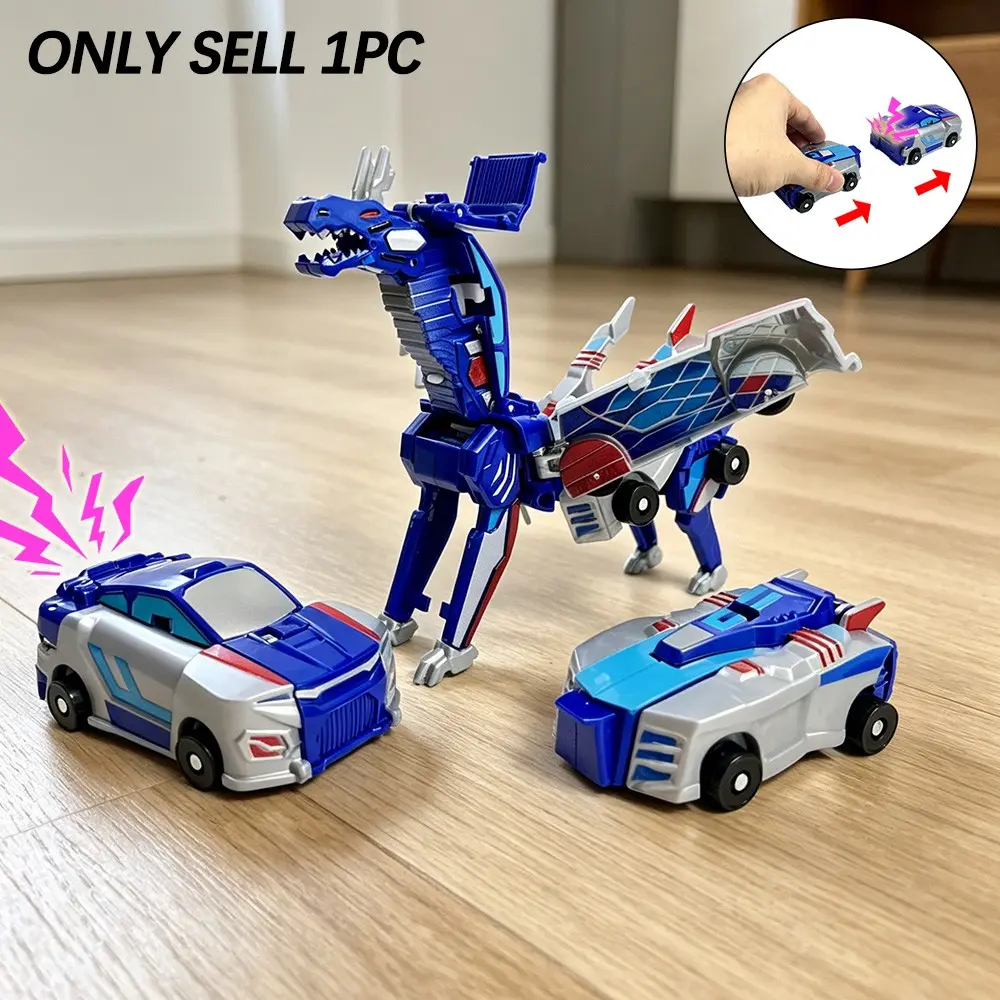 Magnetic Dinosaur Transforming Toy Car, Toddler Car, Two-In-One Collision Combining Toy, Stem Educational Gift, Unisex, No Battery Needed