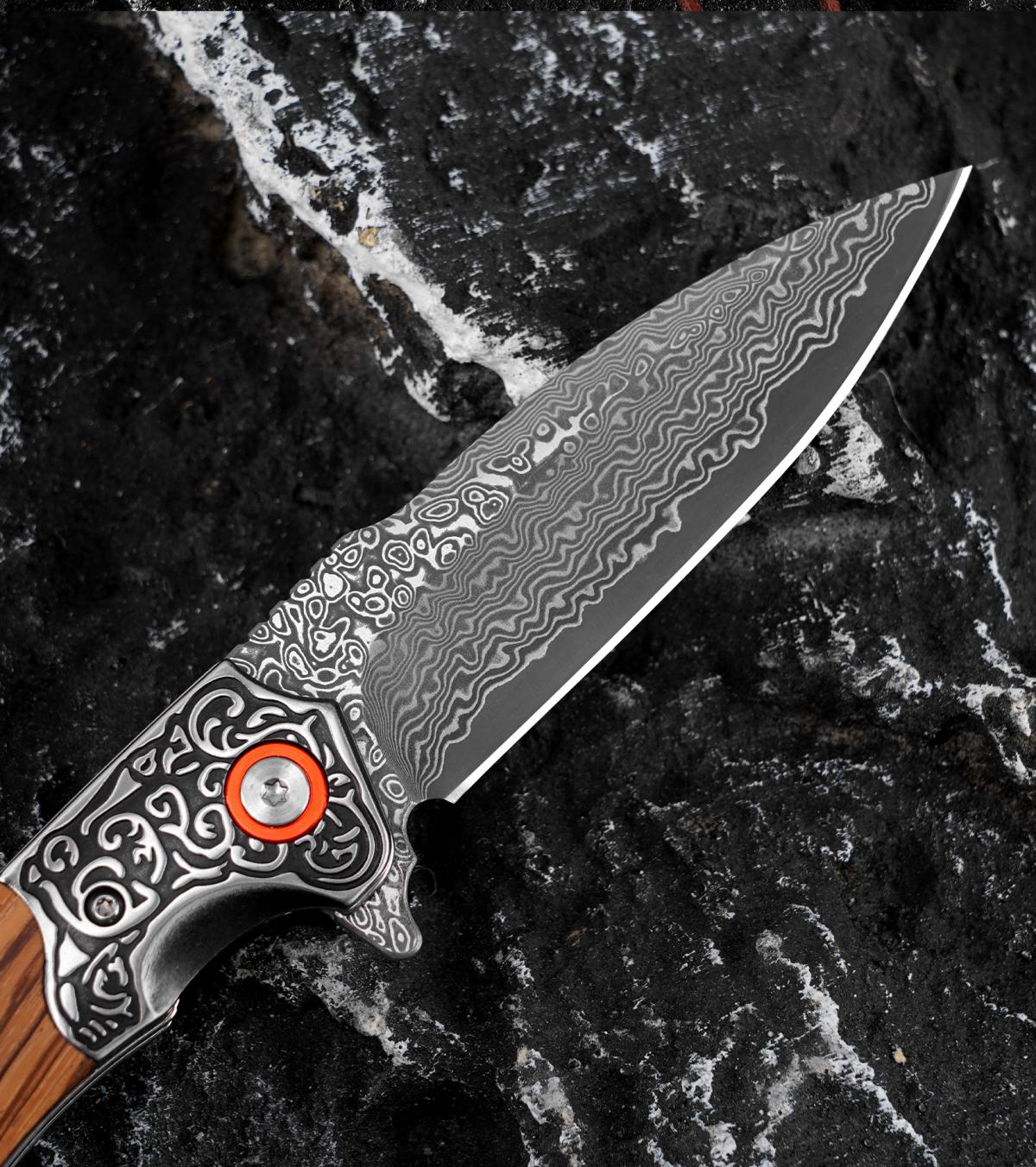 2026 New Outdoor Folding EDC Knife High Carbon Steel Blade Wood Handle Compact Knife For Camping Hiking Adventure