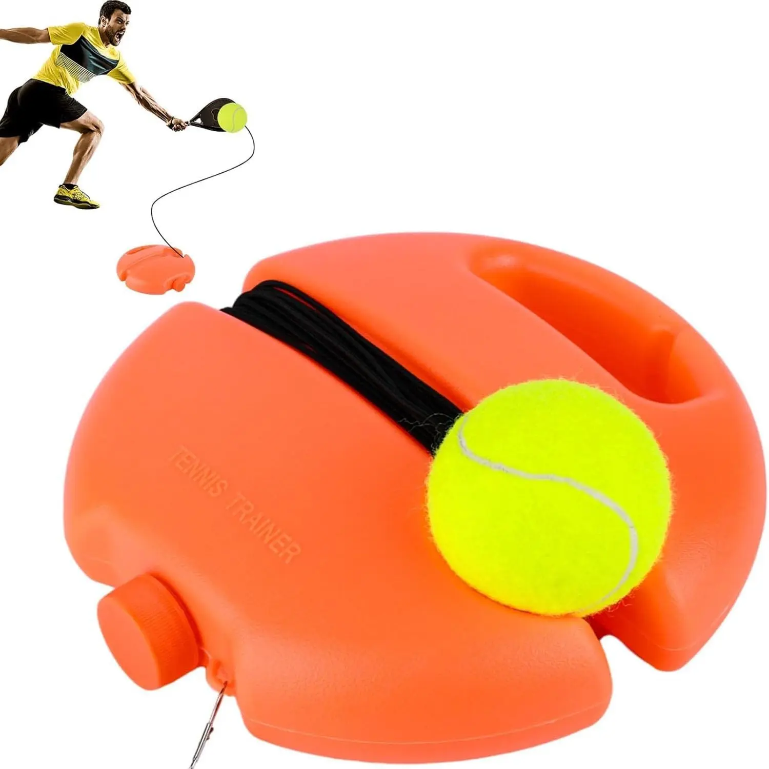 Pe Tennis Trainer, Stable Square Base, Outdoor Bounce Training Equipment, Suitable for Yard, Park, Sports Field