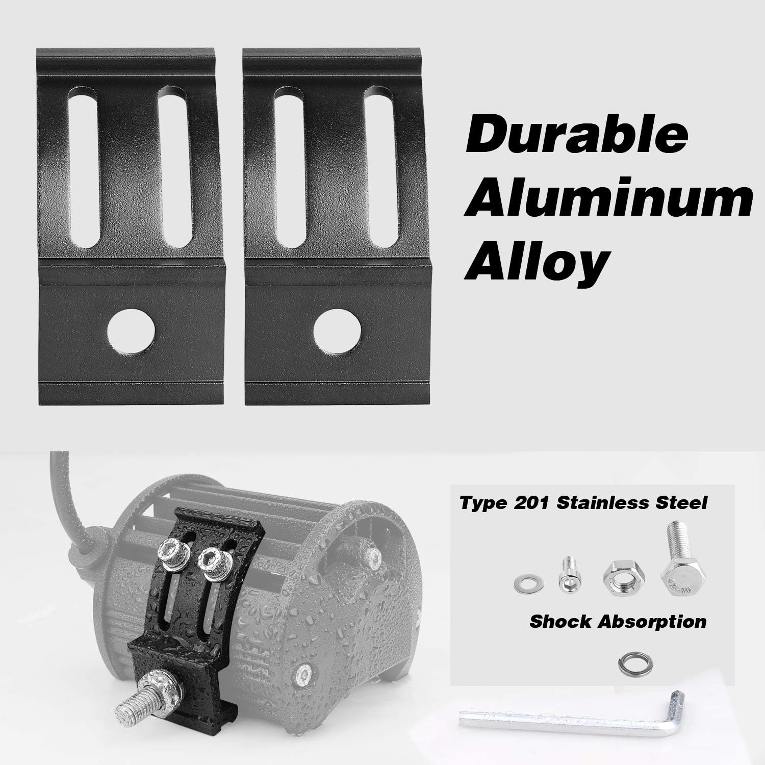 LED Light Bar Mounting Brackets 2PCS, Adjustable Bottom Mount Bracket Kits for LED Pod Lights Cubes Off Road Work Light Bar Fog Lights