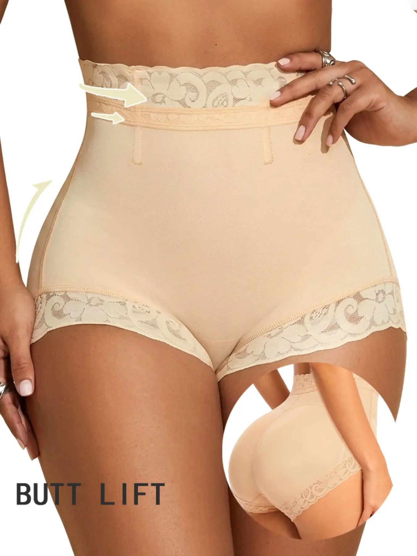 Women's Lace Short Shapewear Pants, Slimming Underwear with Tummy Control and Butt Lifting, Sporty Style for All Seasons