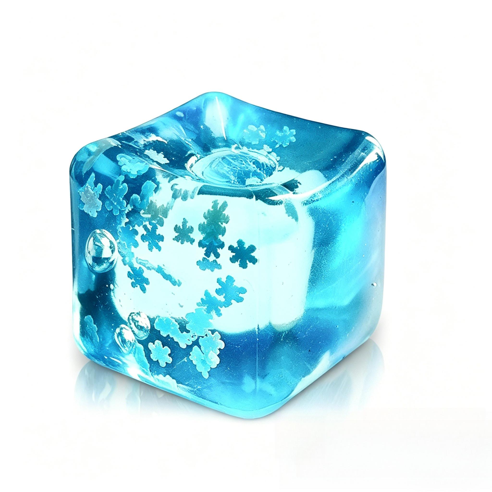 Stress Balls Ice Cube with Snowflakes Inside for Your Best Mellow and Chill, Snow Pieces Silent Nice Square Shape Anxiety Sensory Squishy Fidget Toy Slow Rise, Classroom Prizes, Calming Kids Adults