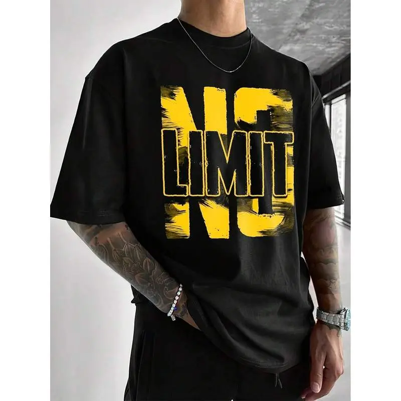 Men'S NO LIMIT Graphic Print T-Shirt – Made From 100% Breathable Soft Material, Lightweight And Machine Washable. This Regular Fit Short Sleeve Tee Is