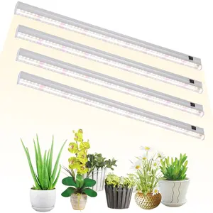 T5 Grow Lights, 2FT 60W (4×15W, 500W Equivalent), Full Spectrum Grow Lights for Indoor Plants, 4000K, Plug and Play, Easy to Install, for Greenhouse & Plant Shelves (4 Pack)