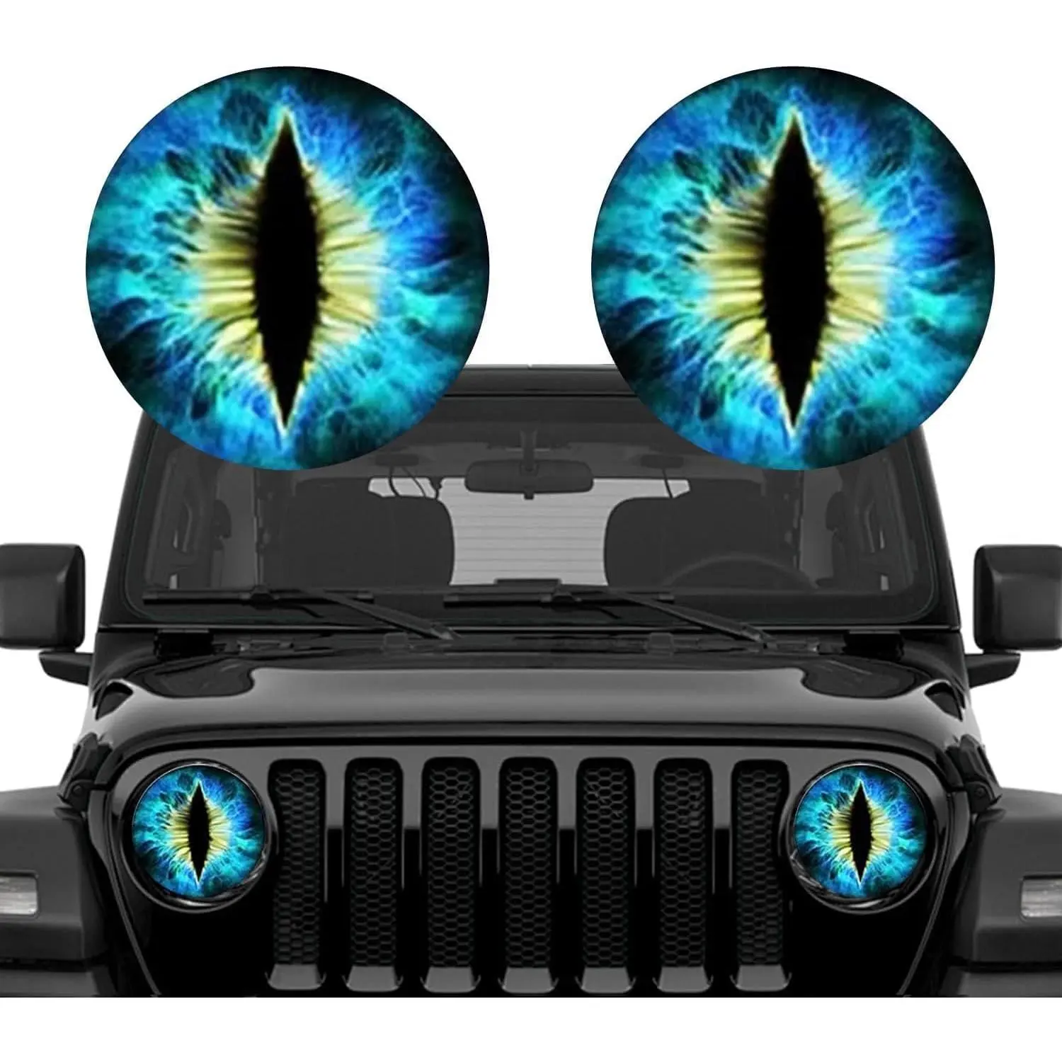 Beast Eyes Headlight Decals Pair for Jeep, 2024 New Eye Decal for Jeep Wranglers Headlights, Car Accessories for Men Women, 3D Round Eyes Headlight Decal Stickers for Truck Car Bumper Decoration 2pcs