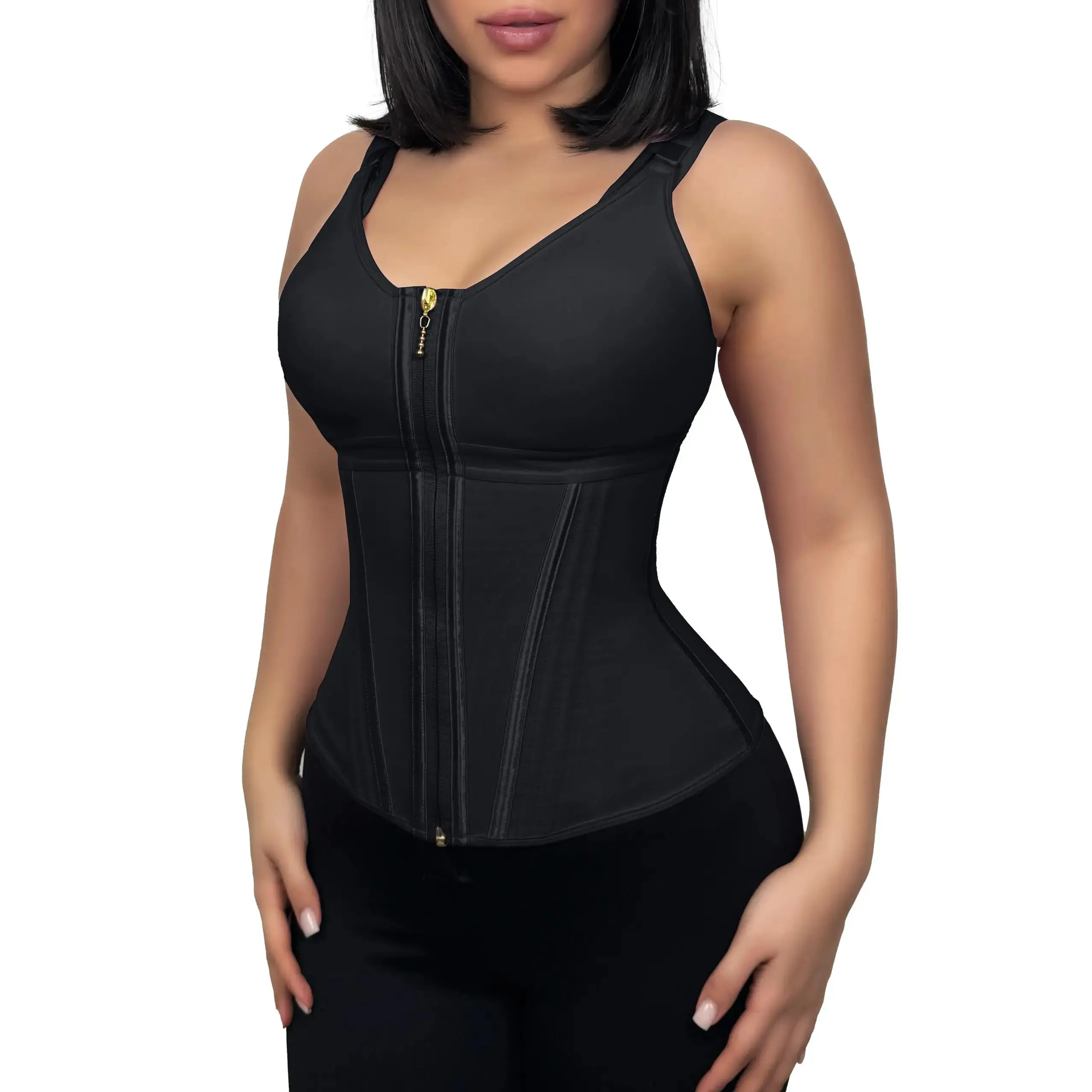 Waist Shapewear Corset for Women Sport Workout Vest for Women Gym Zipper and Hooks