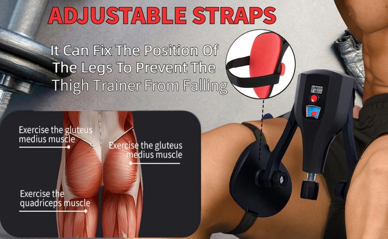 Hiyoga Thigh Trainer 0-132 lbs Adjustable Resistance Pelvic Floor Muscle Kegel Exerciser, Thigh Exerciser & Booty Trainer for Women & Men, Pelvic Floor Exercise Workout Machine