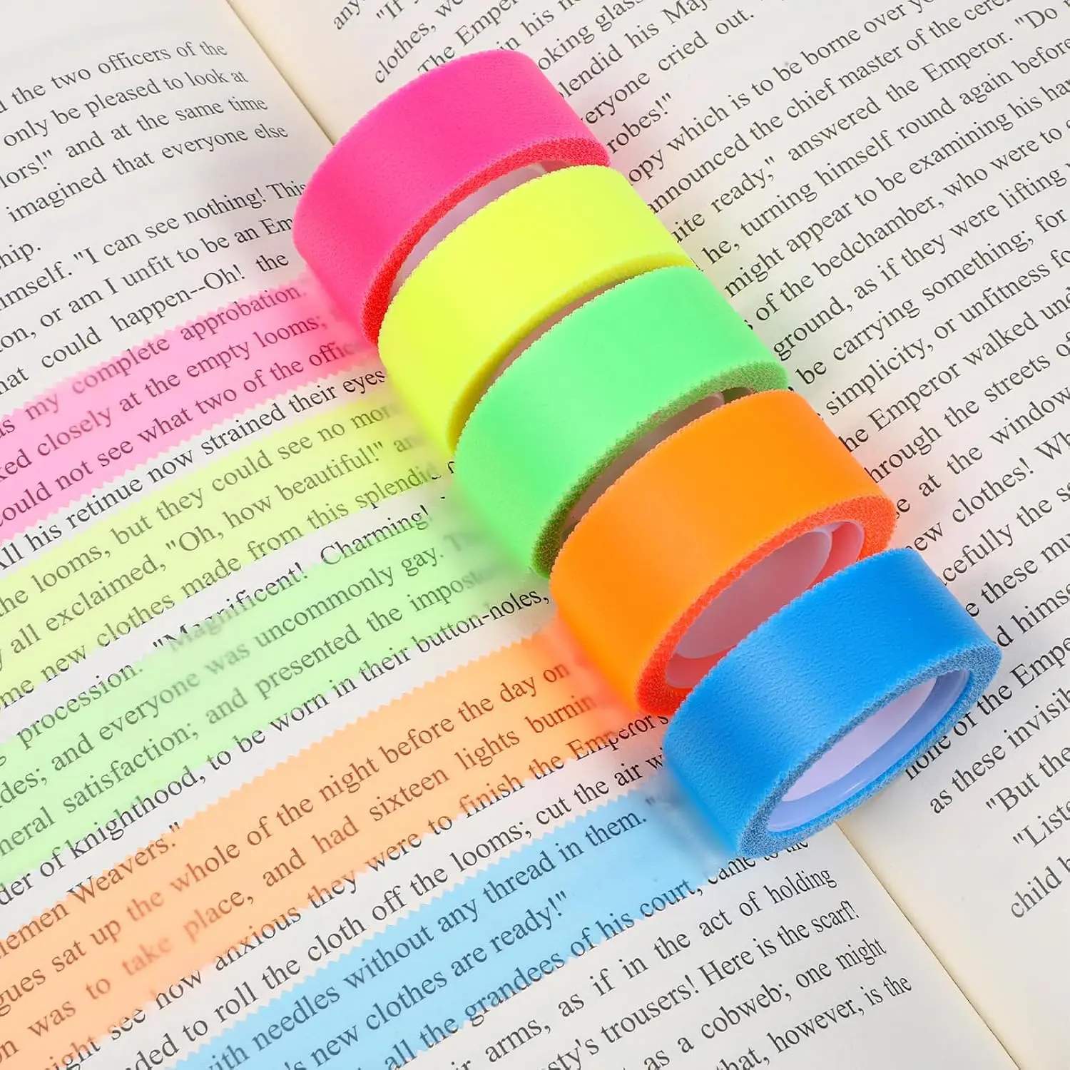5 Rolls Colored Transparent Marking Sticker 0.7inch X 32ft Highlighter Tapes Removable Fluorescent Tapes  Highlighter Tape Annotation Supplies for Reading  Office