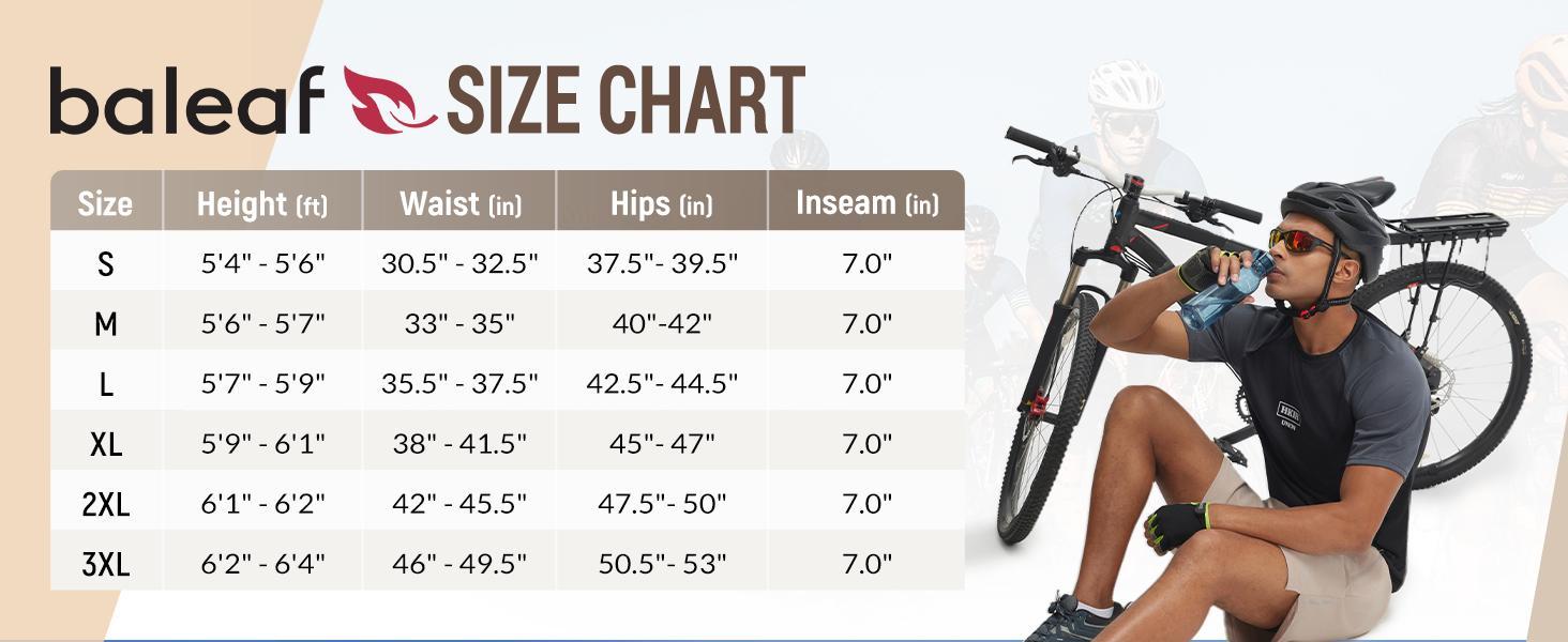 Baleaf Mens 7 Inch Mountain Bike Shorts 4D Padded Loose Fit MTB Cycling Shorts with Phone Zipper Pockets Reflective Riding Gear