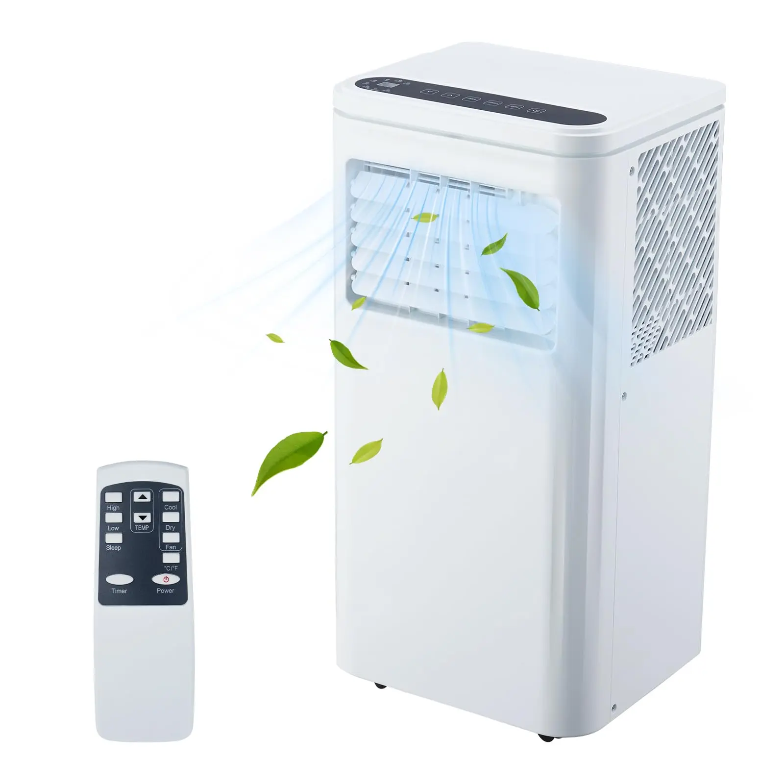 8000 BTU Portable Air Conditioner, 4-in-1 Mobile AC Unit with Cooling Dehumidifier Fan Sleep Modes, Cools Up to 450 Sq.Ft, 24H Timer Remote Control Easy Install for Bedroom Home Office