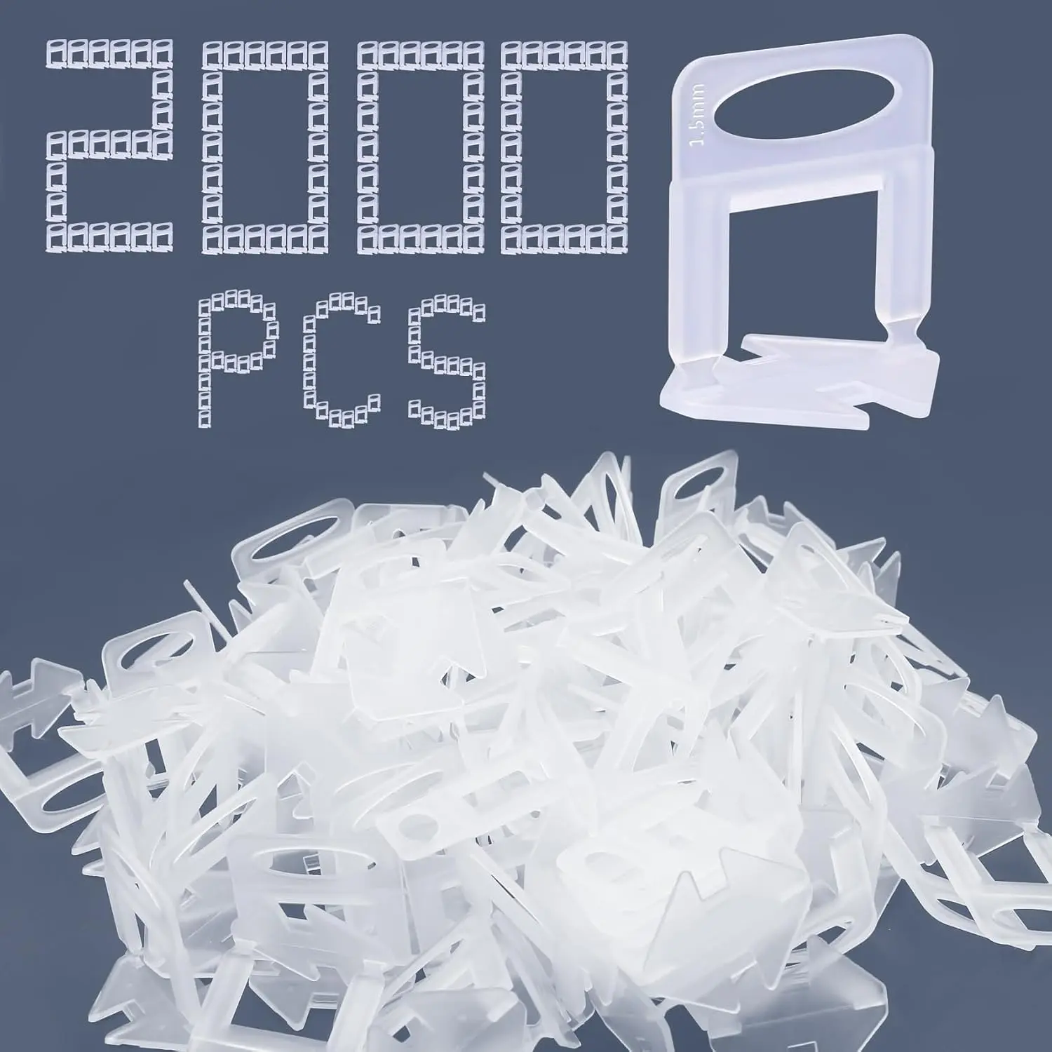 2000 PCS Tile Leveling System Spacers Clips 1/16''(1.5mm)
