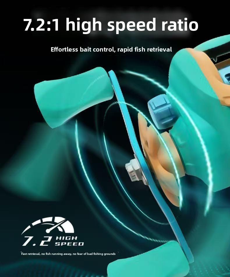 Green Macaron Baitcasting Reel, Full Metal Spool, Long Cast Anti-Backlash Versatile Fishing Reel