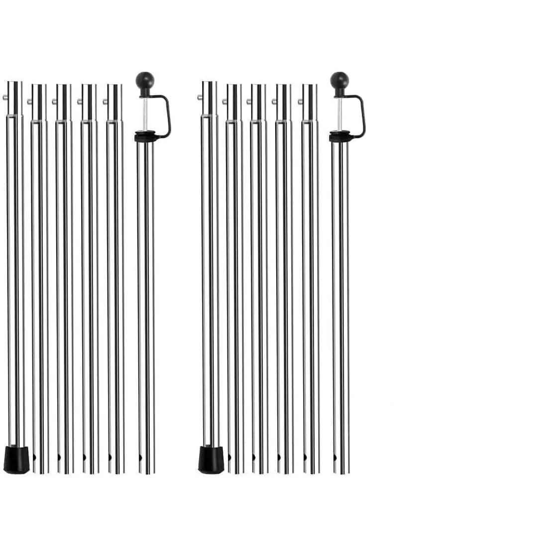 Adjustable Tarp Poles, Set of 2 Heavy-Duty Stainless Steel Telescoping Poles, Abrasion-Resistant & Lightweight (1.72lb) for Hiking, Camping & Light Outdoor Awnings, Abrasion Resistant Tent Accessories, Adjustable Dual Awning Tent Accessories, Anti-Tear Ca