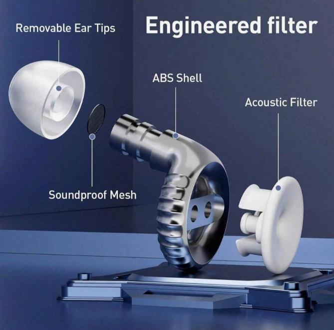 Sleep noise cancelling earplugs, equipped with 2 pairs of replacement earplugs, soft and waterproof, reusable, suitable for home, snoring, work, household essentials, travel essentials, bachelor party gifts, personalized Easter gifts for men and women, te