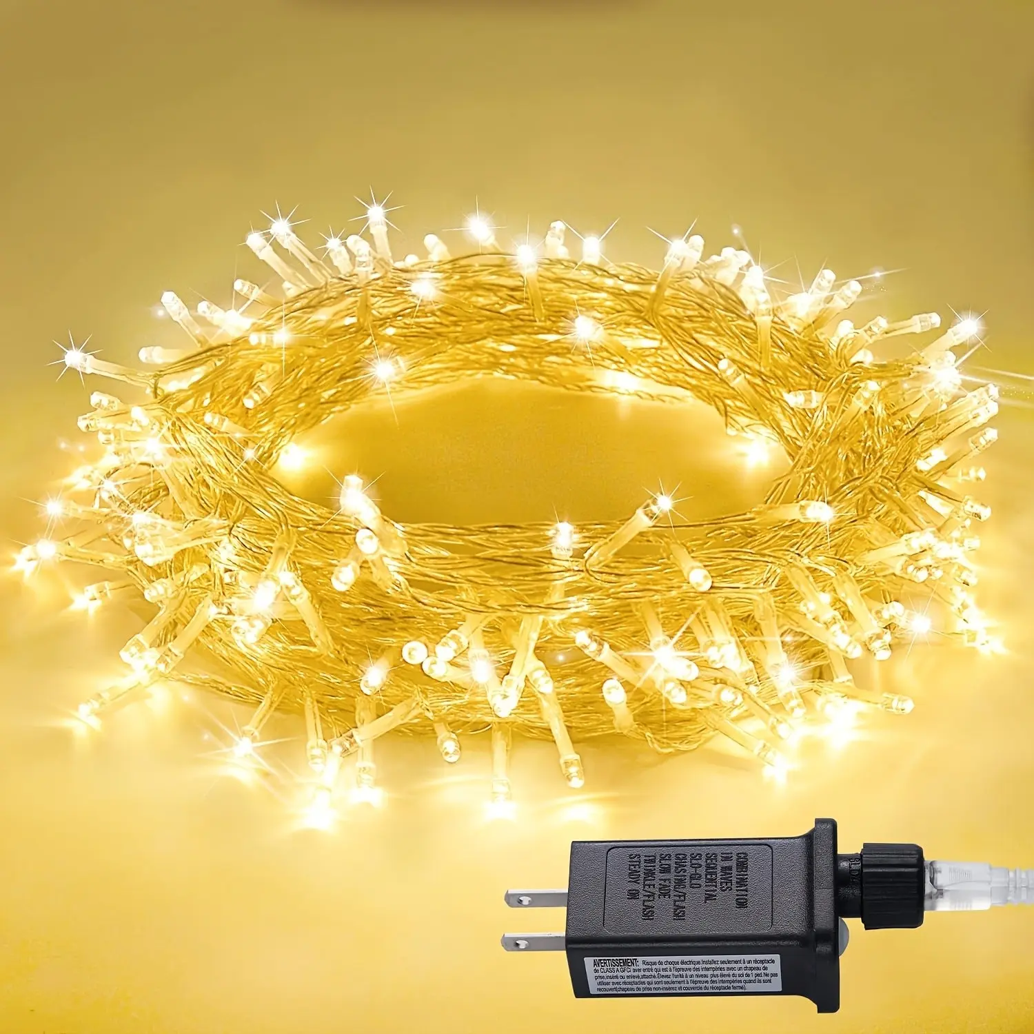 100LED/200 LED String Lights Indoor Outdoor Clear Wire, Connectable Warm White Christmas String Lights for Bedroom, 66ft Twinkle Fairy Light Plug In for Wedding Home Tree Yard Patio Spring Decor