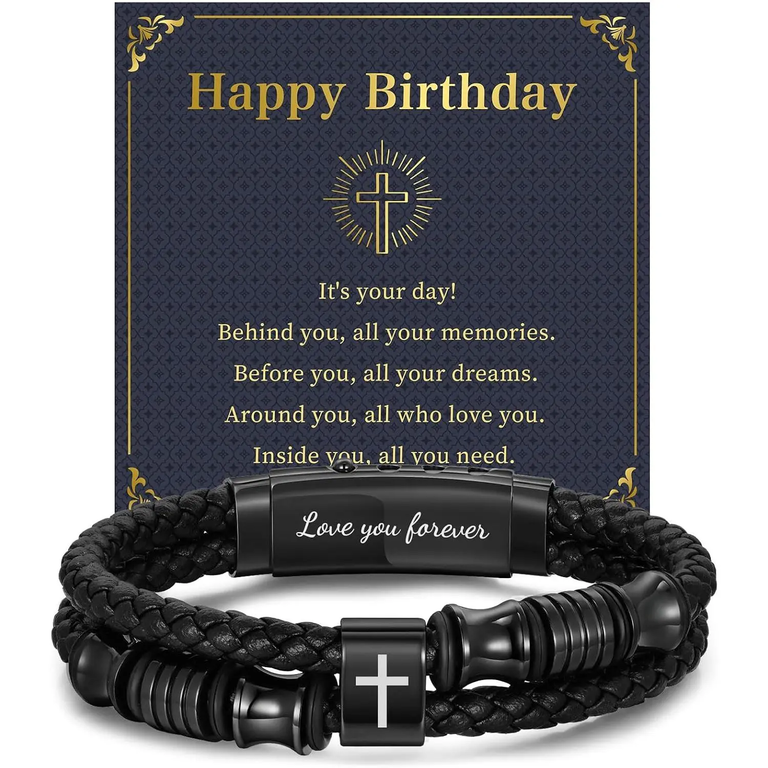 18th 21st 30th 40th 50th 60th 70th Happy Birthday Bracelets Gifts for Men
