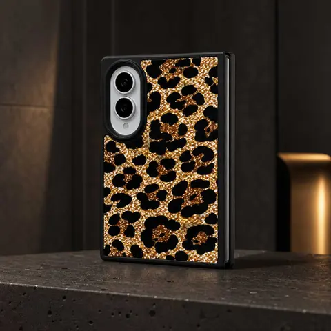 For Z Fold8/Fold7/Fold6/Fold5/Fold4/Fold3 Shiny Leopard Cute Printed Pattern Phone Case Shockproof Slim Fit Soft Protective Cover HNRM260809A02