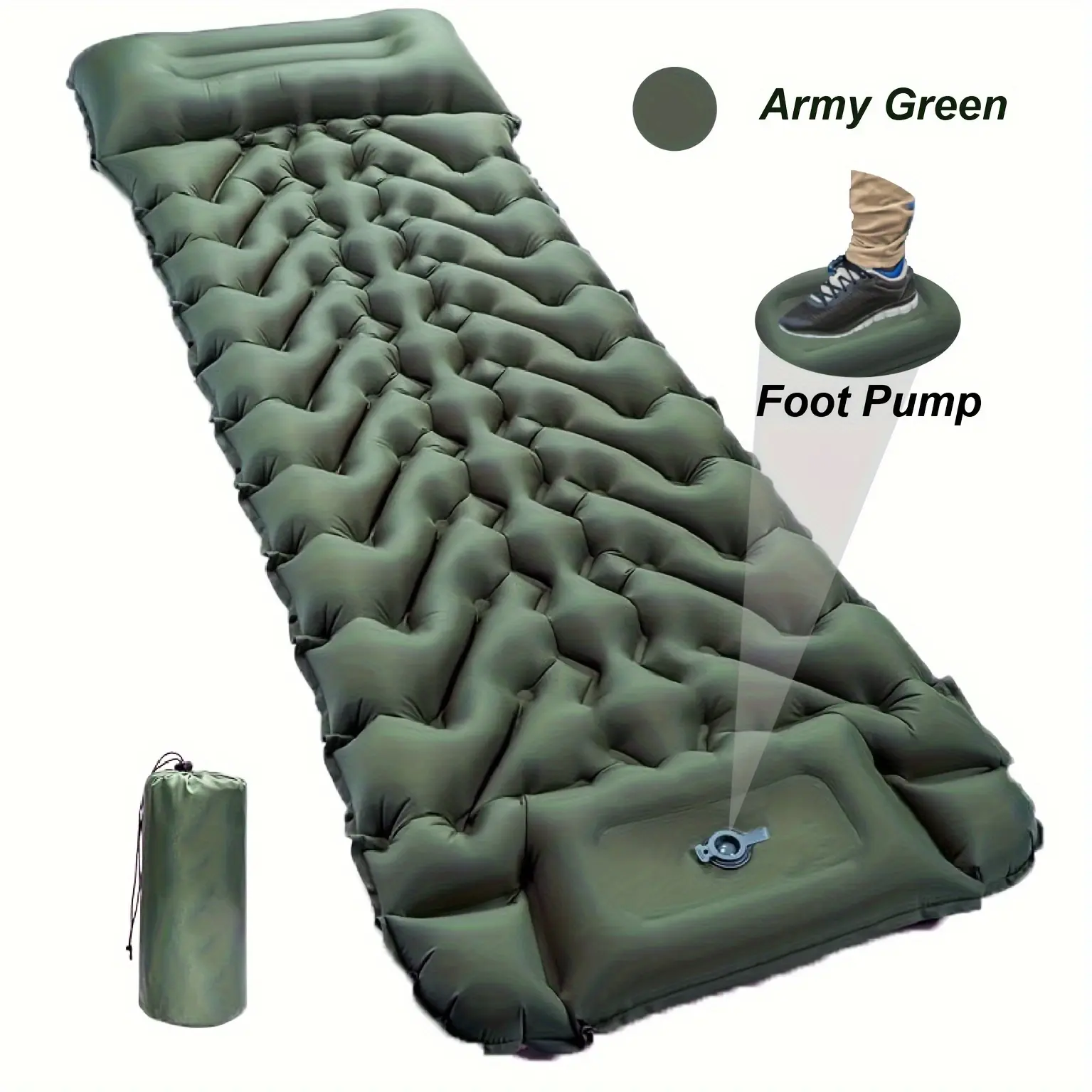 Ultralight Inflatable Sleeping Pad with Built-in Pillow and Pump - Perfect for Camping, Travel, Hiking, and Outdoor Adventures - Thick and Comfortable Air Mat for a Good Night's Sleep