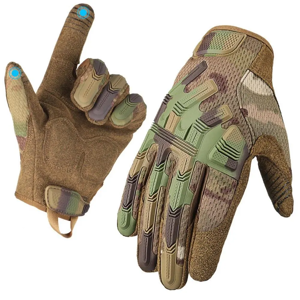 Touch Sceen Tactical Gloves Men Paintball Shooting Airsoft Combat Bicycle Rubber Protective Anti-Skid Full Finger Gloves Women