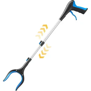 Hardware Tools Telescopic Grabber Reacher Tool, 5-Level Adjustable Length (23'' to 41'') - Trash Claw Gripper, Pickup Stick for Litter Picking, Yard Work, and Seniors (Blue)