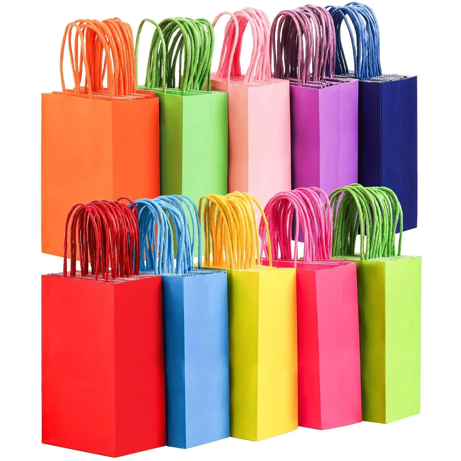 20/40100 Gift Bags Bulk, Party Favor Bags with Handles, Rainbow Gift Bags for Wedding Guests, Baby Shower, Birthday, Party Supplies, Teacher Appreciation Gifts, Graduation Decorations Class of 26, Party Supplies Mothers Day Gift Wedding