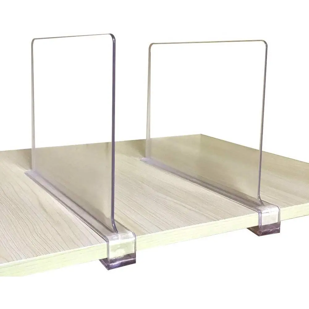 Shelf Dividers for Closets, Clear  Shelf Divider for  Shelves and Clothes Organizer/Purses Separators  for Kitchen Cabinets and Bedroom Organizer,2 Pieces