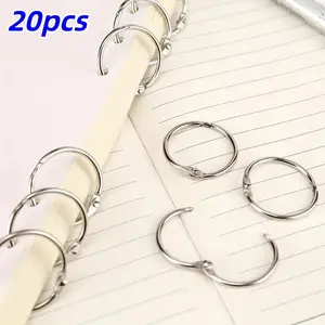 20-Piece Metal Book Rings, Card Clips, Binder Rings, Open Loop Buckles, Ring Binding Clips, Calendar Iron Rings, New Condition