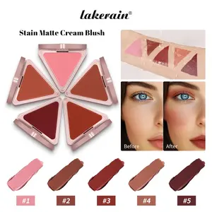 Triangular Cream Blush, High Pigmentation Matte Texture, Natural Nude Makeup, Smooth Application, Long-Lasting Blush Lipstick