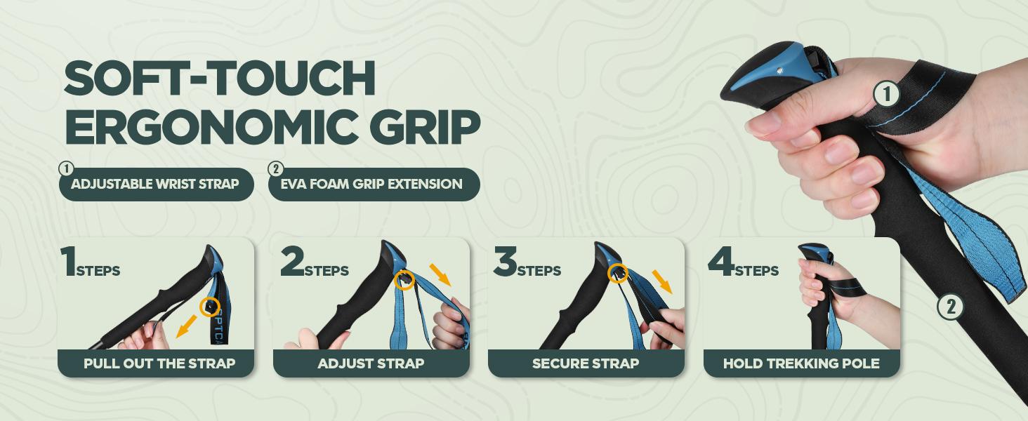 Hiking Stick,1PC Trekking Pole Collapsible Hiking Pole,Lightweight Folding Adjustable Travel Walking Stick with EVA Foam Grip for Men Women