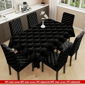 chair cover, imitation leather checkered printed chair protective cover, elastic polyester fiber cover, Dining Chair Slipcover, Chair Slipcovers Protector, dirt resistant, sewn closed, detachable cleaning for home, office, hotel chair