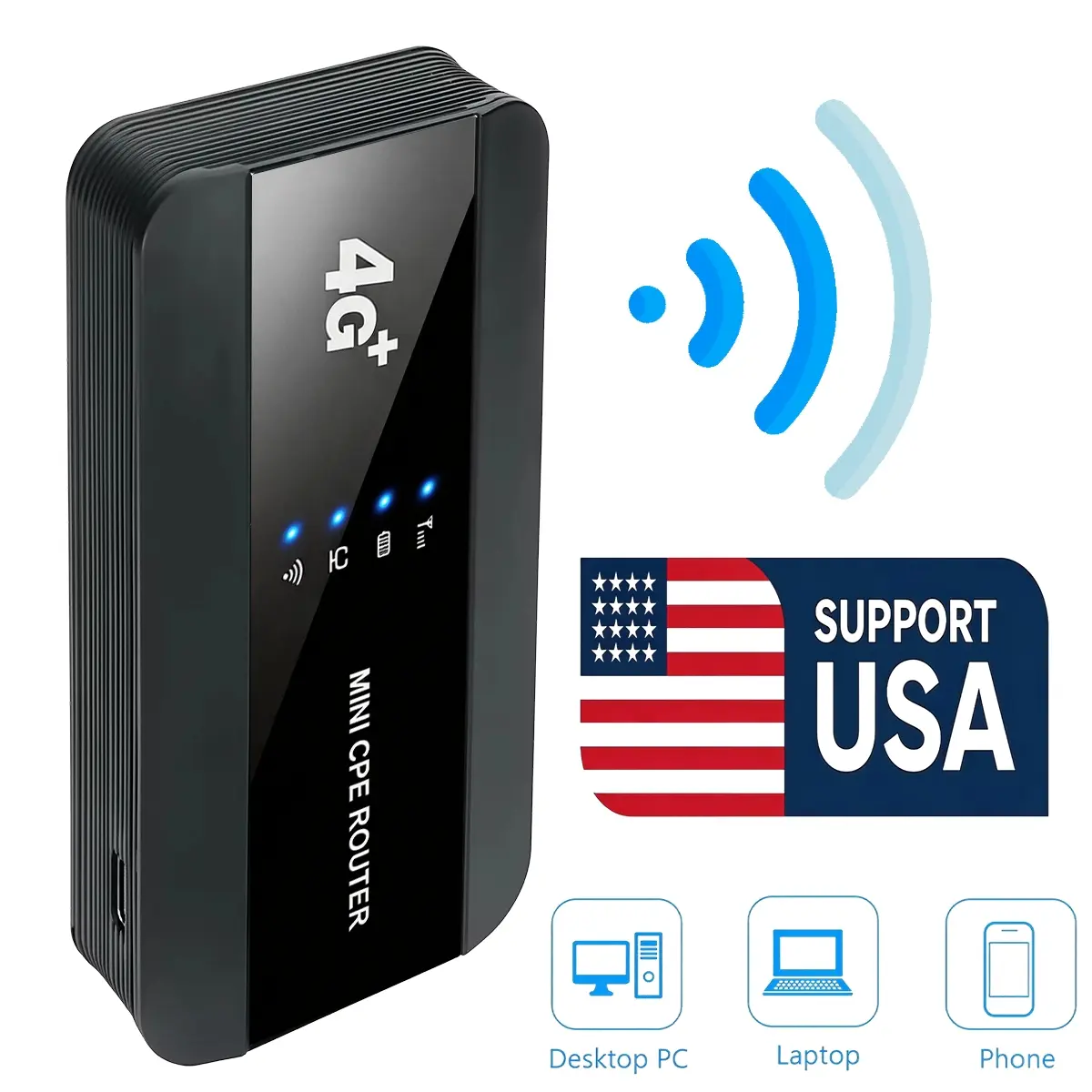 Portable WiFi Hotspot, 4G Mobile Router with WiFi & Wired Dual Modes, 3000mAh Rechargeable Long Battery Life, Multi-Device Connection & Quick Setup, Practical Internet Access for Daily Use