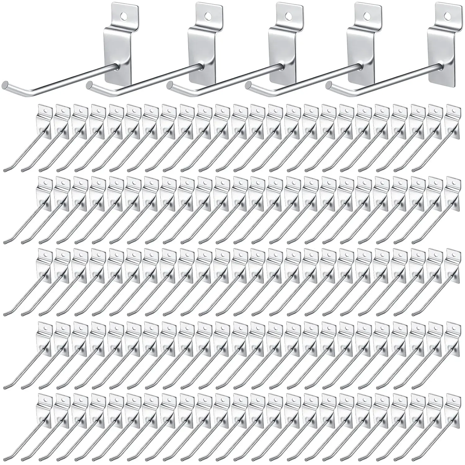 100 Pack Slatwall Hooks  Heavy Duty Slat Wall Hooks Metal Slatwall Accessories for  Garage Retail  Shop Display(4 Inch)