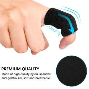 10-Piece High Elastic Finger and Thumb Support Cover - Breathable Nylon Blend Compression Wrap for Relief, Trigger Finger Assist, Sports Protection - Ideal for Basketball, Volleyball, Badminton - One Size Fits Best