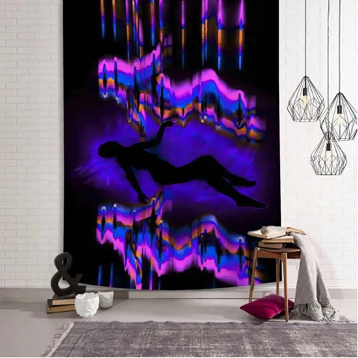 1pc Phantom Body Art Print Tapestry, Decorative Tapestry, Wall Decor, Ins Style, Polyester Hanging Wall Tapestry, Living Room Bedroom Office Wall Decoration, Dorm, Home Decor, Party Decor