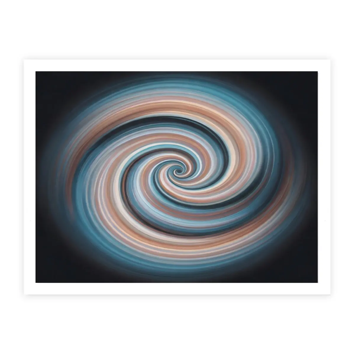 Calming Spiral Fluid Art Canvas with White Frame - Deep Blue & Beige Abstract Wall Decor for Peaceful Bedroom & Office #AestheticRoom #CalmingHomeDecor #WallArtDecor #SpiralArt