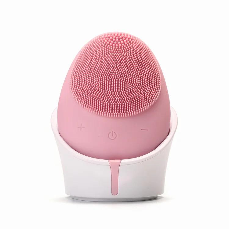 Facial Brush Cleansing Circular Shaped Face Silicone Scrub Portable Mini USB Brush Cleansing
