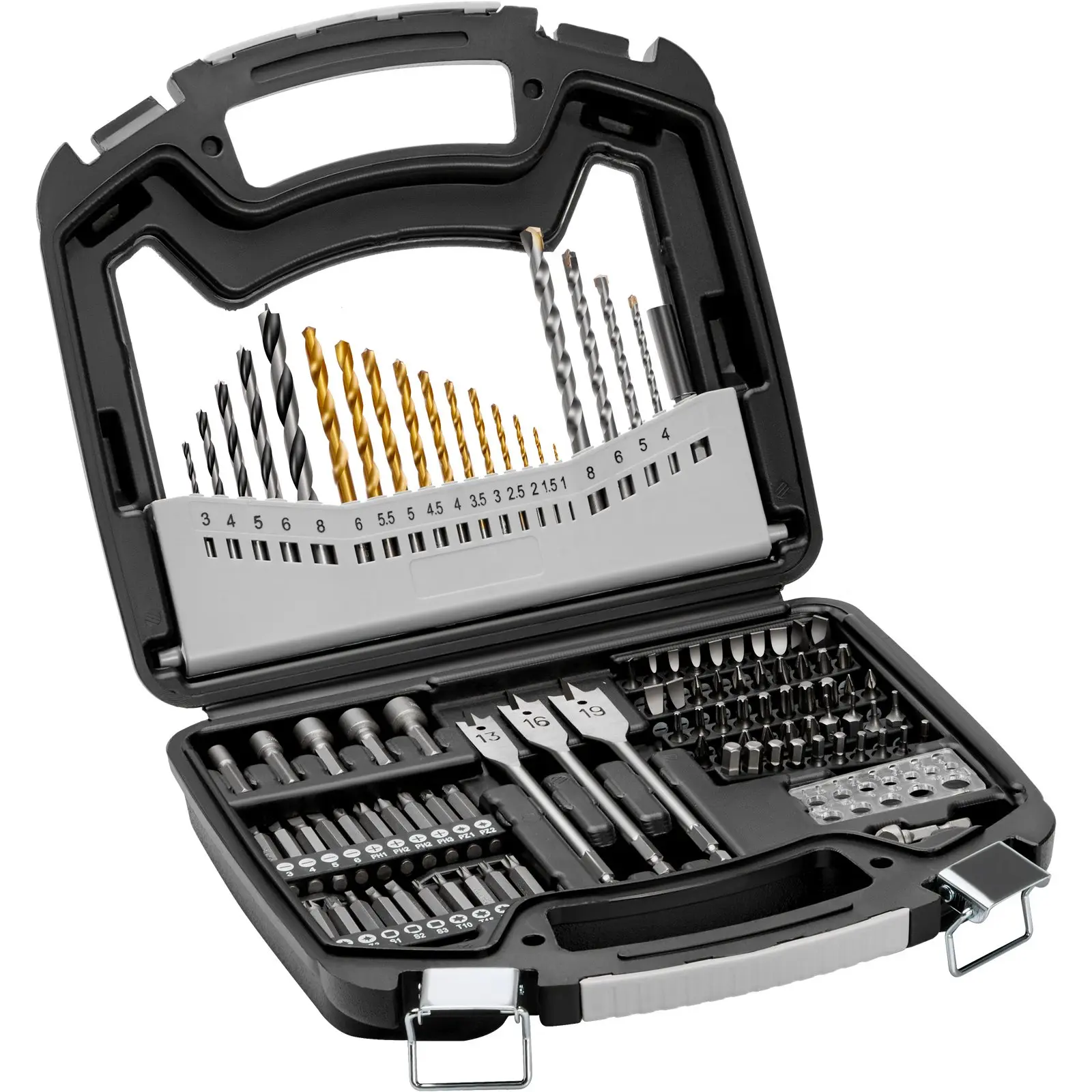 【toolupgrade】VEVOR Drill Bit Set, 101 Pieces Drill and Driver Bit Set, Screwdriver Bit Set Suitable for Wood Metal Cement Drilling and Screw Driving, Drill Bit Sets Combo Kit Assorted in Organized Carrying Case